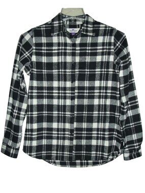 Alpine Lakes Shirt Womens Size Small black white plaid flannel button down